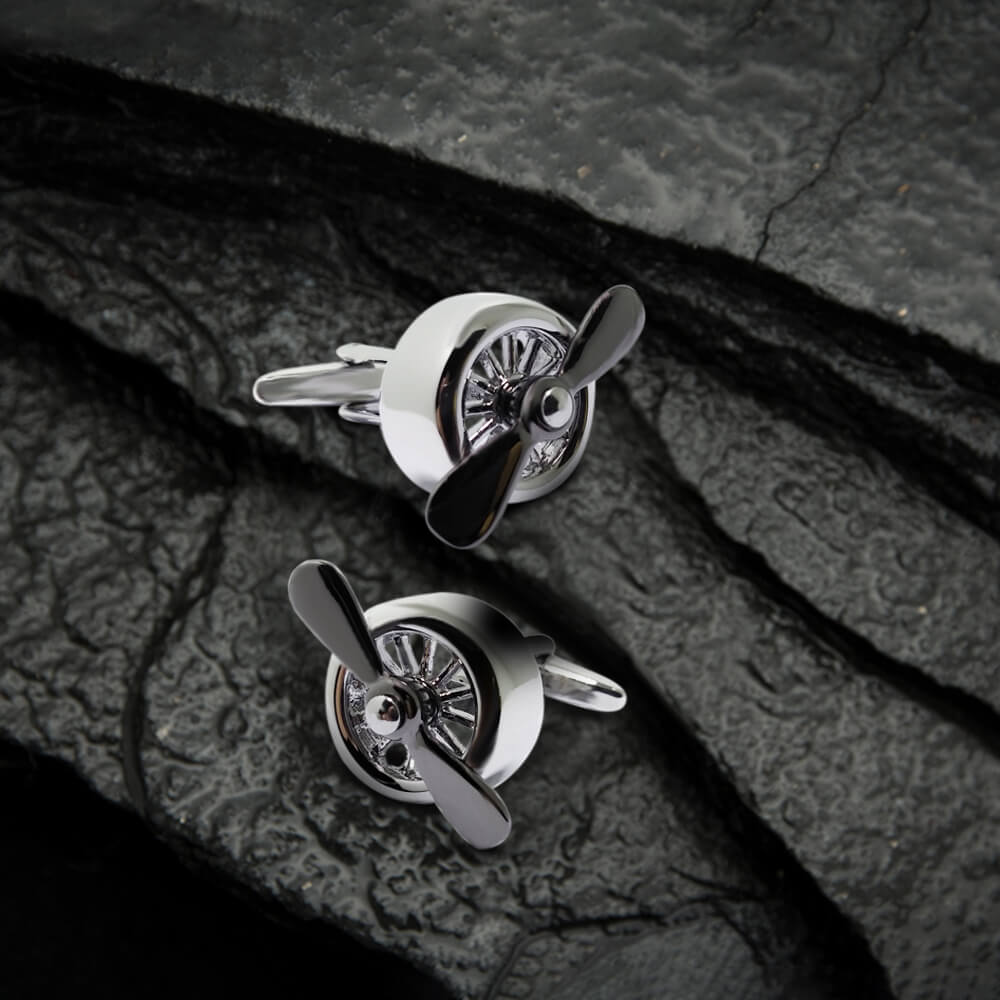 Retro Propeller Brass Cufflinks