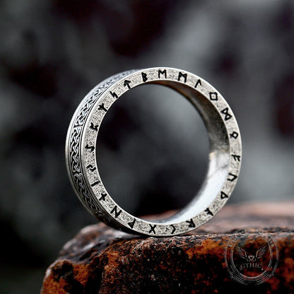 Retro Runes Celtic Knot Stainless Steel Ring