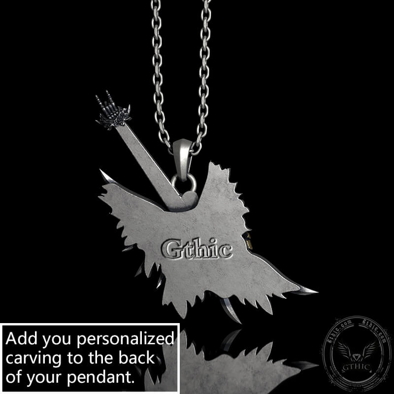 Rock Never Dies Sterling Silver Skull Pendant