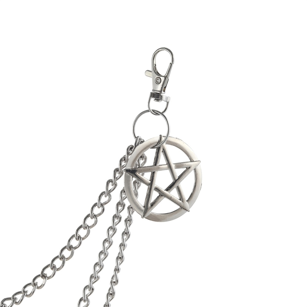Side Chain for the Pants in Gothic Style / Pentagram Keychains for and