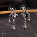 Silver 4 Pointed Star Alloy Drop Earrings
