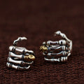Skull Hand Sterling Silver Goth Earrings