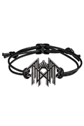 Sleep Token Pewter Logo Black Cord Wrist Bracelet