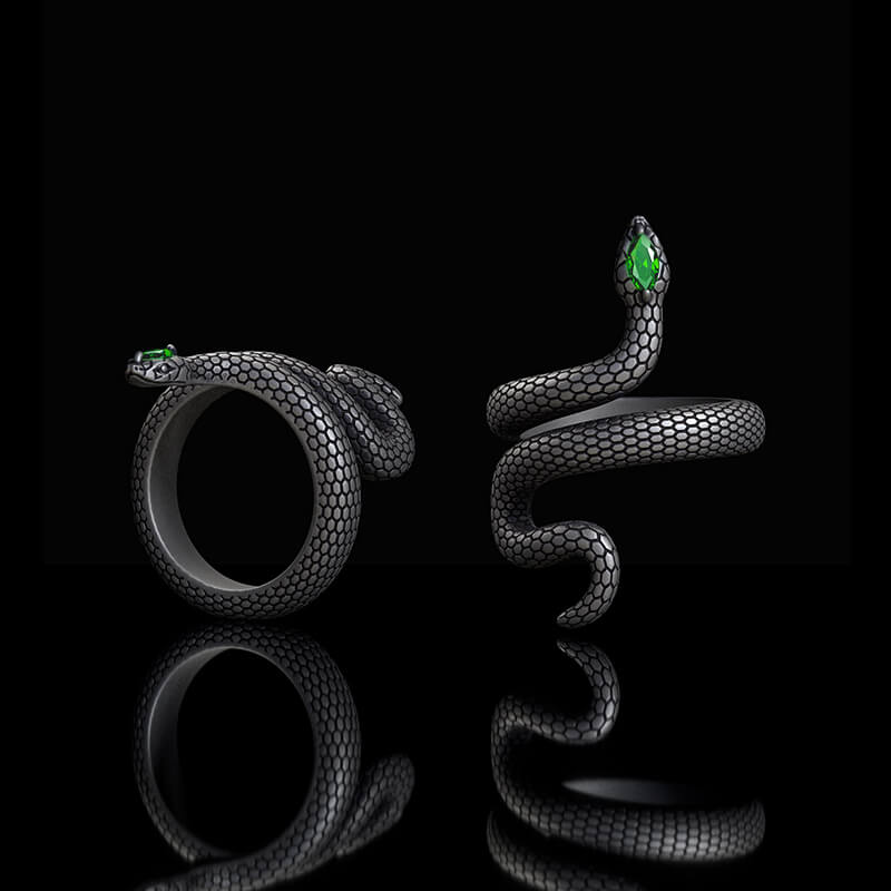 Sorcerer Serpent Zircon Sterling Silver Ring