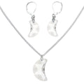 Swarovski Crystal Moon Pendant Silver Necklace and Earring Set