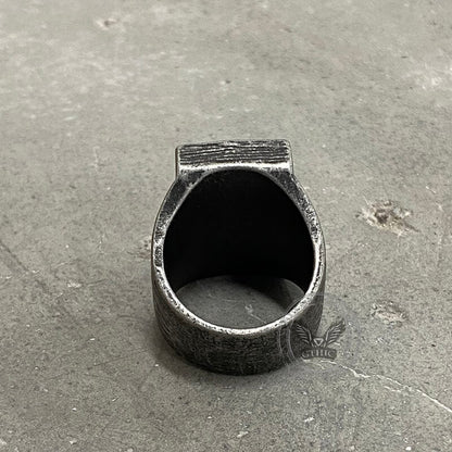The Gate of Heaven Stainless Steel Cross Ring