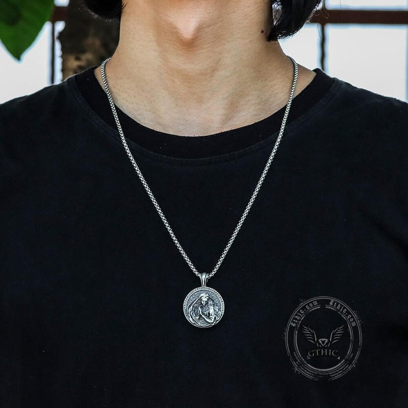 The Virgin in Prayer Pure Tin Necklace