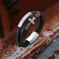 Thor's Hammer Agate Tiger Eye Stainless Steel Bracelet