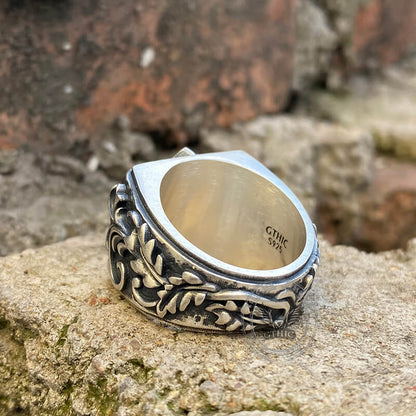 Thor���s Hammer Triquetra Sterling Silver Viking Ring