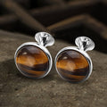 Tiger���s Eye Brass Gemstone Cufflinks