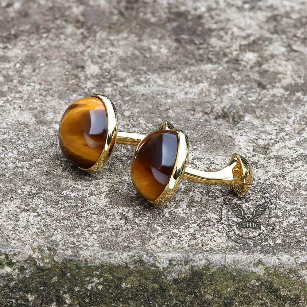 Tiger���s Eye Brass Gemstone Cufflinks
