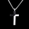Two Tone Minimalist Stainless Steel Cross Pendant