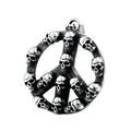 Retro Pendant of Hippie Symbol With Skulls / Accessories of Titanium Steel