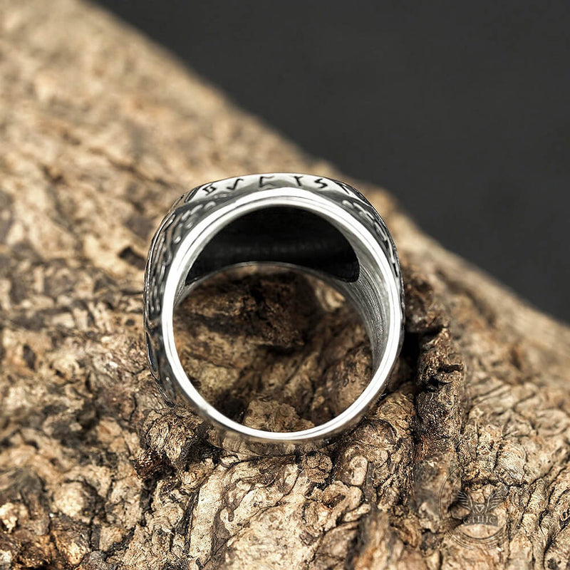 Vegvisir Celtic Knot Stainless Steel Ring