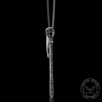 Viking Gorehowl Tomahawk Sterling Silver Skull Pendant