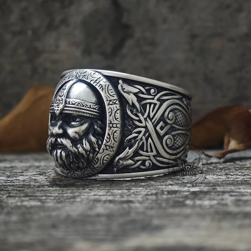Viking Celtic Knot Warrior Sterling Silver Ring