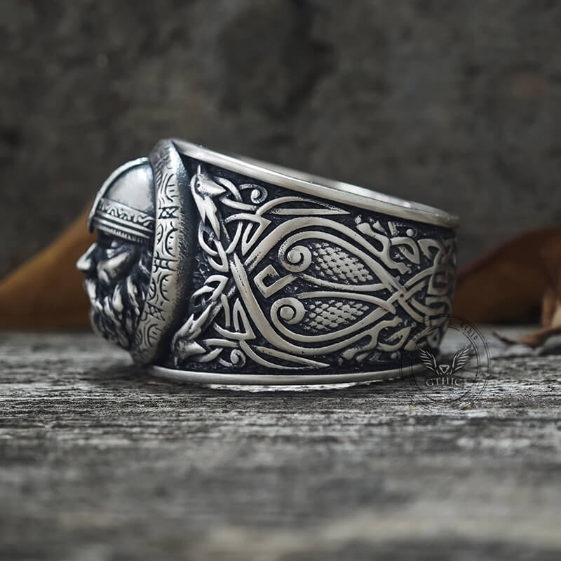 Viking Celtic Knot Warrior Sterling Silver Ring