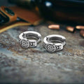 Viking Rune Celtic Knot Stainless Steel Hoop Earrings