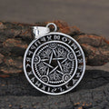 Viking Rune Pentagram Tree of Life Stainless Steel Pendant