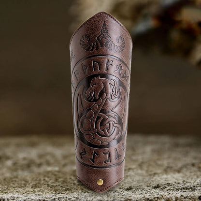 Viking Runes Flying Dragon Warrior Bracers