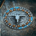 Bull Skull Zinc Alloy Belt Buckle
