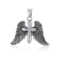 Cross Angel Wings Stainless Steel Pendant
