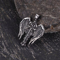 Cross Archangel Wing Amulet Stainless Steel Pendant