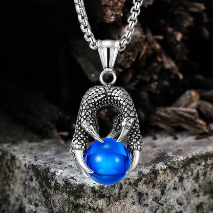 Dragon Claw Agate Stainless Steel Pendant