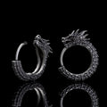 Dragon Sterling Silver Huggie Earrings