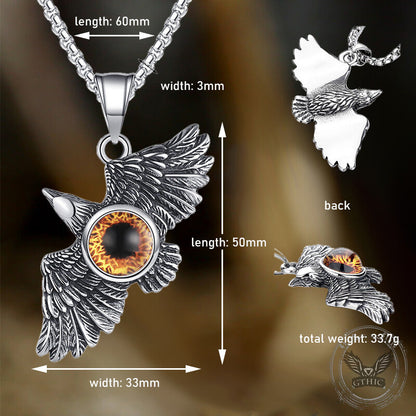 Falcon Wings Devil Eye Stainless Steel Pendant