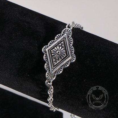 Geometric Pattern Stainless Steel Bracelet
