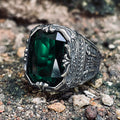 Patterns Green Zircon Stainless Steel Ring