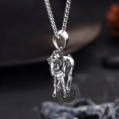 Prairie Horse Stainless Steel Pendant