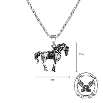 Prairie Horse Stainless Steel Pendant