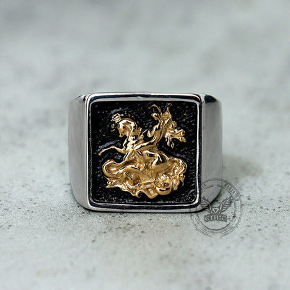 St. George Dragon Knight Slayer Stainless Steel Ring