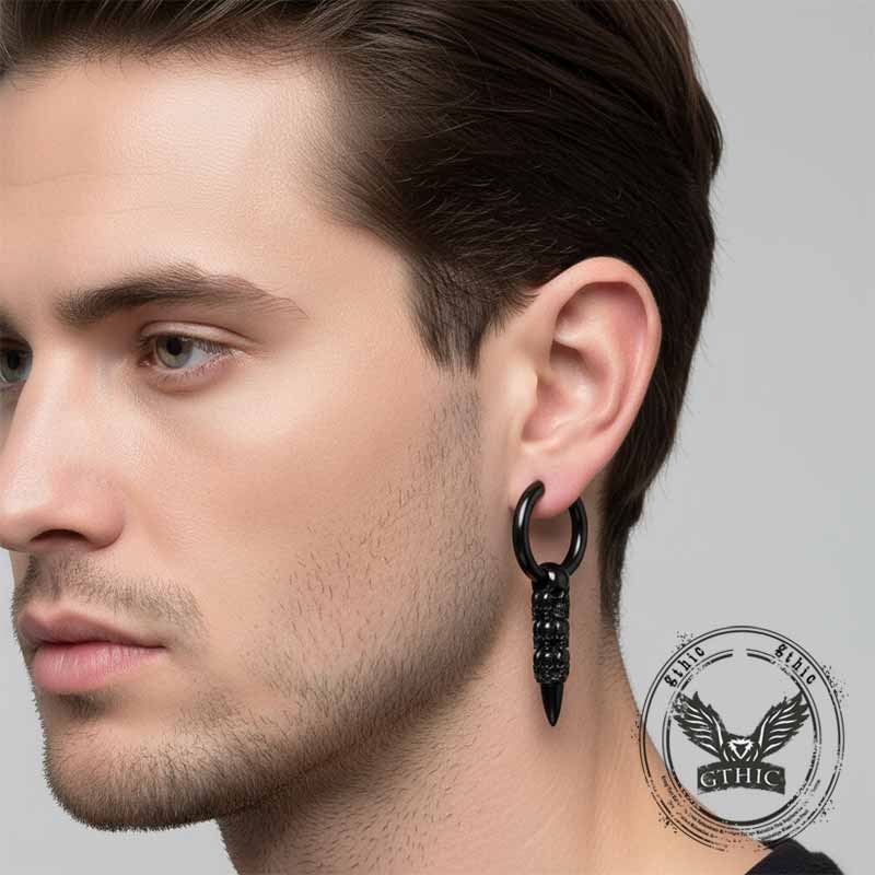 Stacked Skull Bullet Stainless Steel Earrings