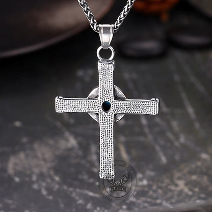 Turquoise Cross Stainless Steel Pendant