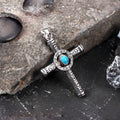 Turquoise Cross Stainless Steel Pendant