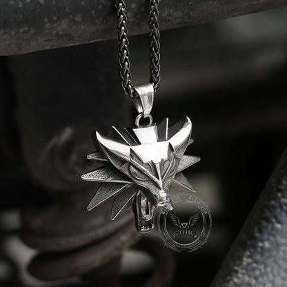 Wild Hunt Wolf Head Stainless Steel Pendant